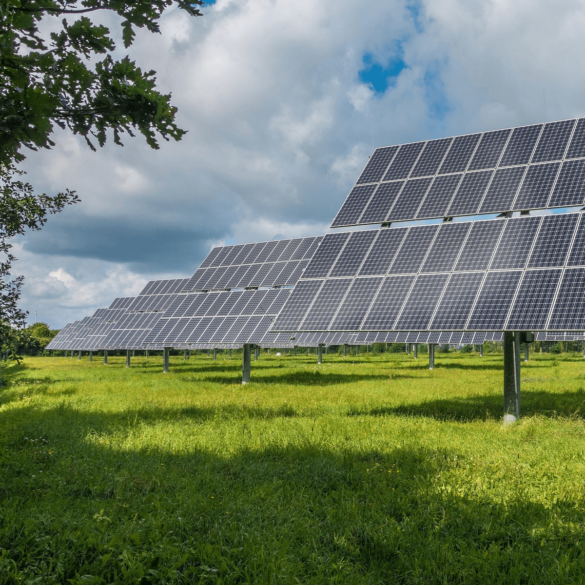 Solar panels on modern house